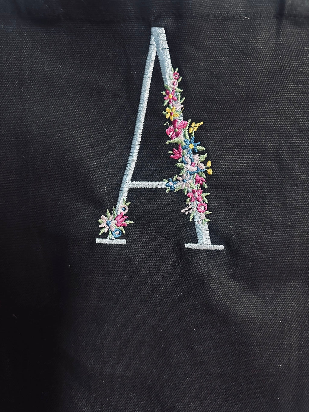 Initial with flowers - Tote Bag